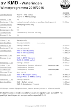 Winterprogamma KMD 2015-2016