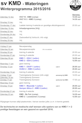 Winterprogamma KMD 2015-2016