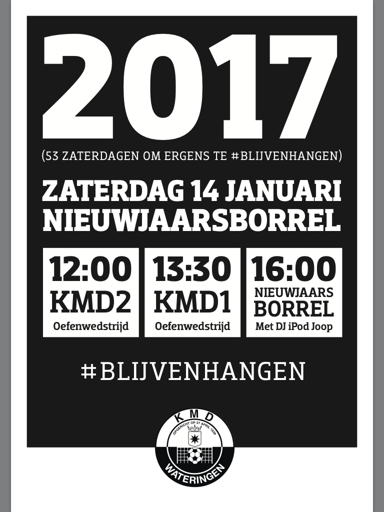 Nieuwjaarsborrel 14 januari 2017!
