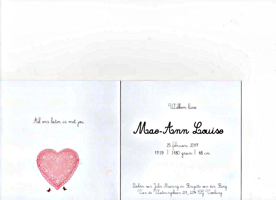 Geboorte nieuws van Mae