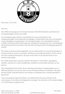 Contract Piet Hollaar