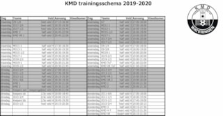 Trainingsschema 2019-2020 concept