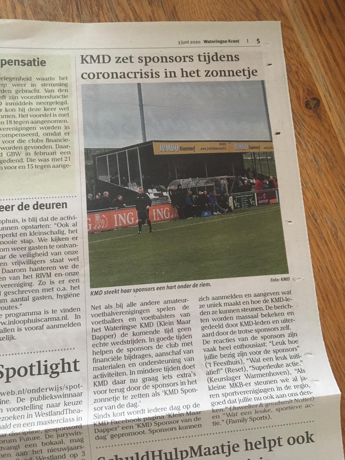 KMD POSITIEF IN HET NIEUWS