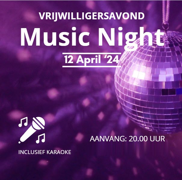 Jaarlijkse vrijwilligersavond 12 april