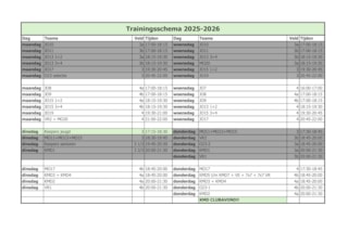 Trainingsschema KMD 25-26