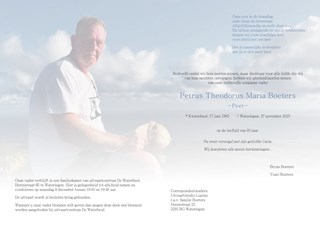 Peter Boeters - Rouwkaart